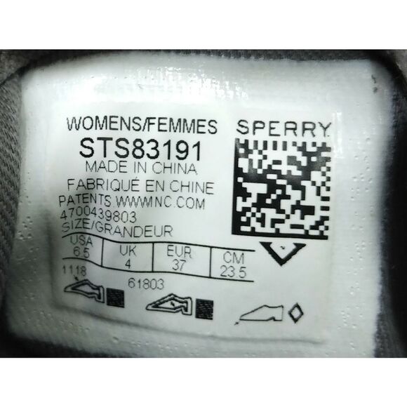 Sperry Top Sider Pier Boat Casual Canvas Shoes Women's Size 6.5 Grey White - Picture 8 of 8